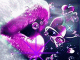 Gif animé bouche violette